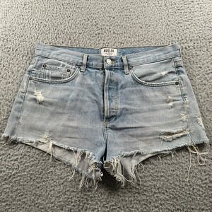 AGOLDE Women's Denim Shorts Size 29‎ Distressed Cut Off Frayed Hem Light Wash
